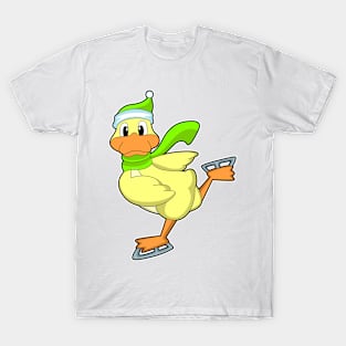 Duck at Ice skating with Ice skates T-Shirt